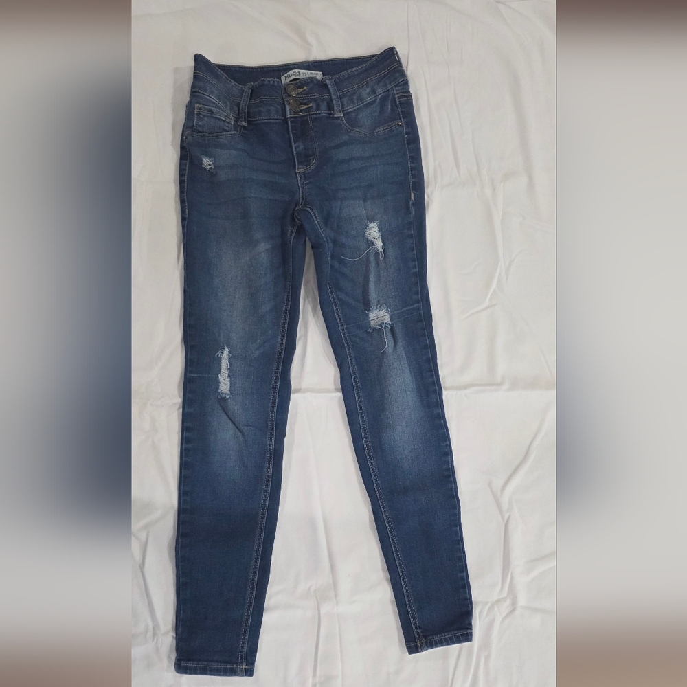 Girl's Distressed Blue Jeans